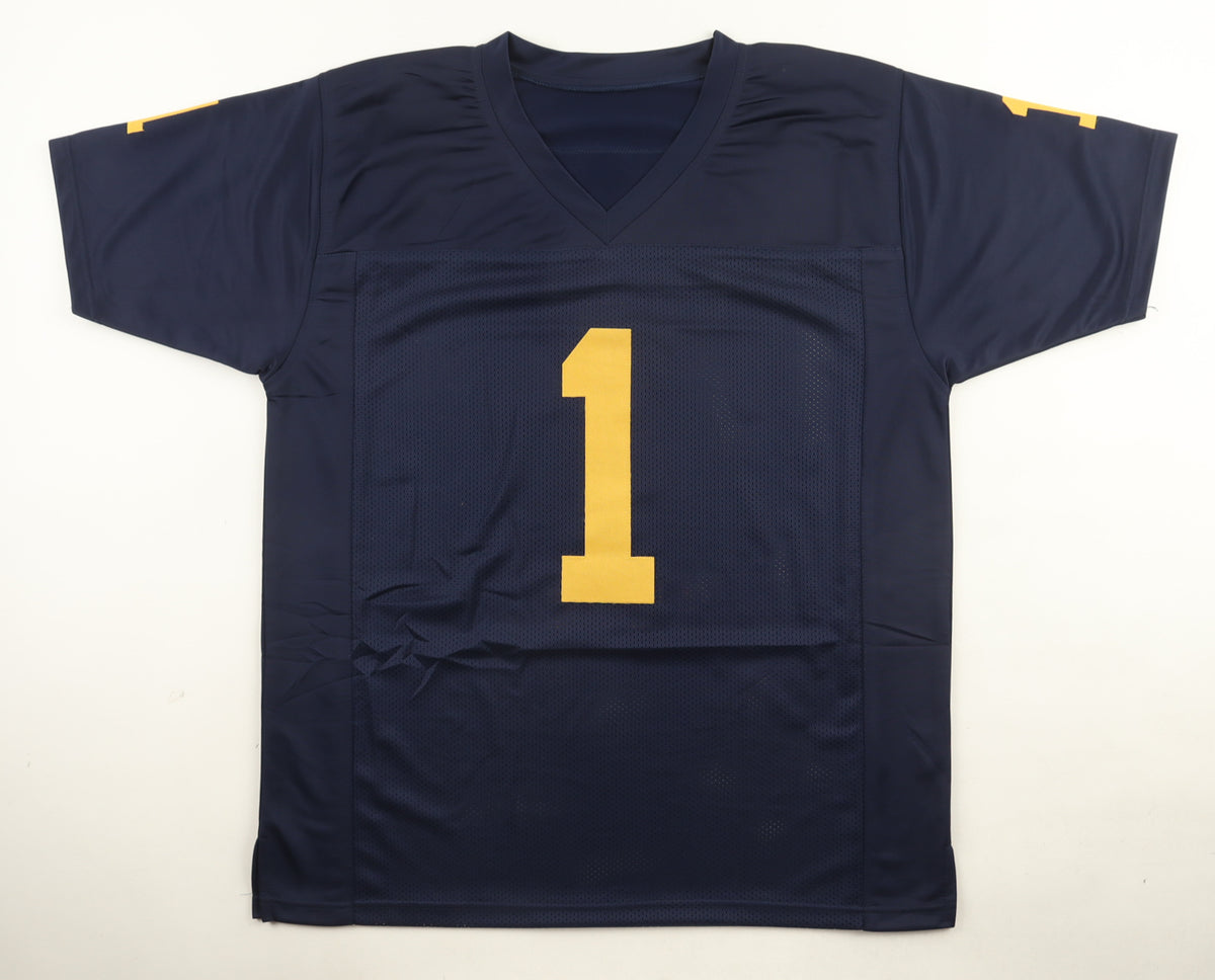 Anthony Carter Signed Michigan Wolverines CUSTOM Navy #1 Jersey - JSA