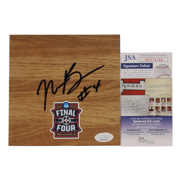 Nimari Burnett Signed 6x6 Vinyl Floor Piece — 2026 NCAA Men's Final Four, Indianapolis — JSA Signature Debut