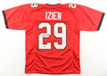 Christian Izien Signed Tampa Bay Buccaneers CUSTOM Red #29 Jersey - Beckett