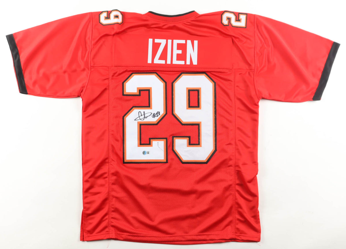 Christian Izien Signed Tampa Bay Buccaneers CUSTOM Red #29 Jersey - Beckett