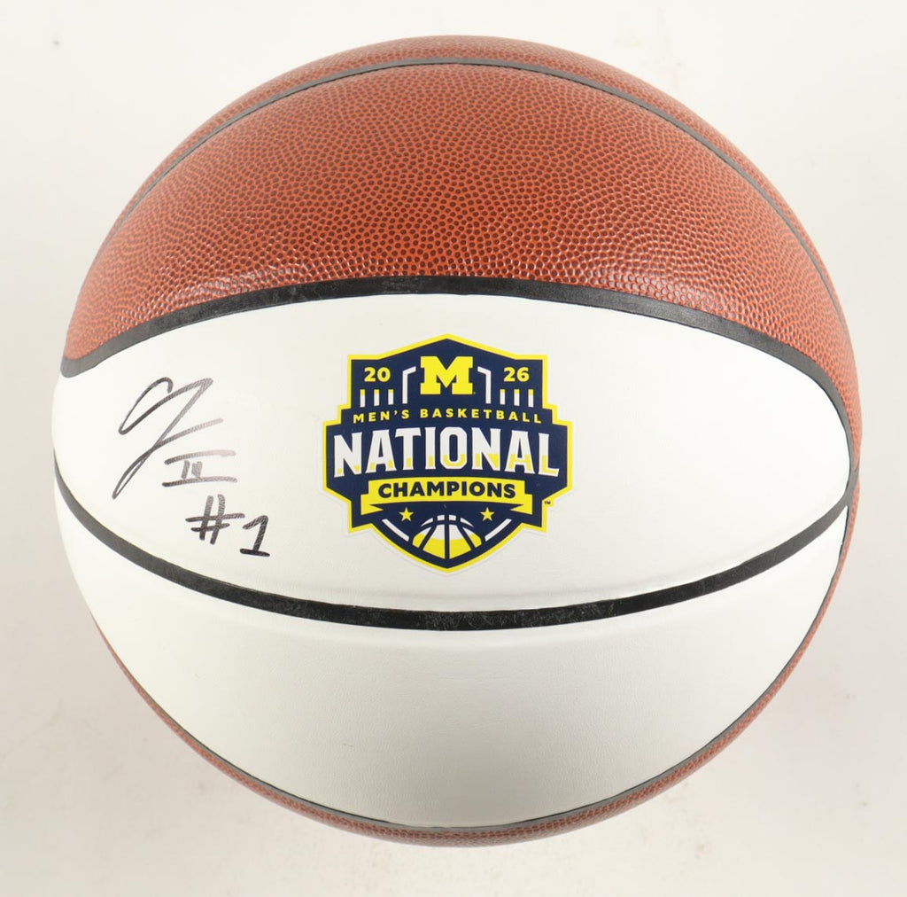 Trey McKenney Signed Michigan Wolverines 2026 National Champions Logo Basketball — Schwartz Sports