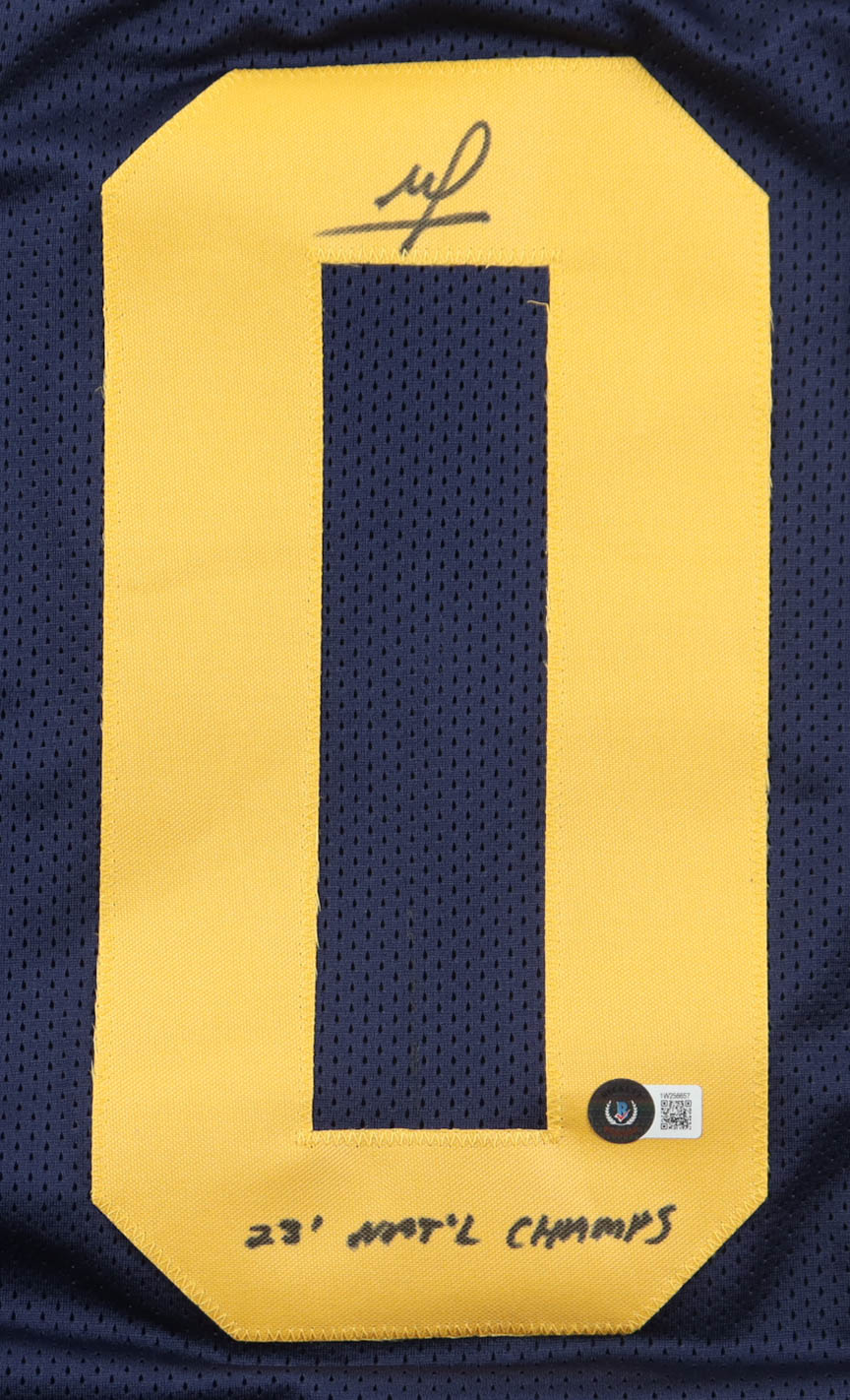 Mike Sainristil Autographed Custom Jersey — Inscribed "23' Nat'l Champs"